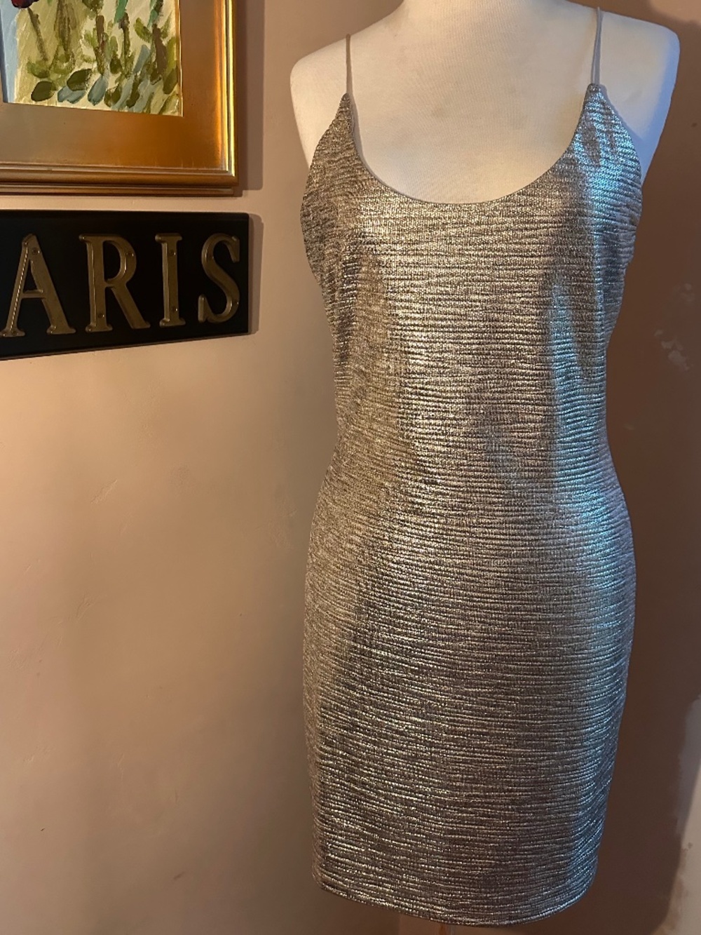 NWT Alice + Olivia Champagne Spaghetti Strap Mini Dress Size 10 Orig. $275